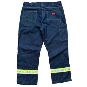 Dickies Pants Men 40x30 Blue Arc Rated Fire Resistant Reflective Carpenter Denim
